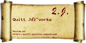 Quitt Jávorka névjegykártya